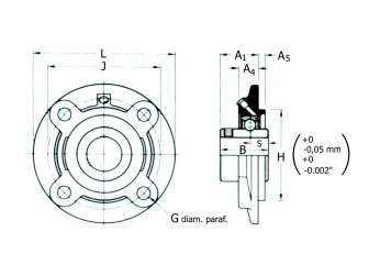 Mancal Tipo FLANGE COM GUIA
